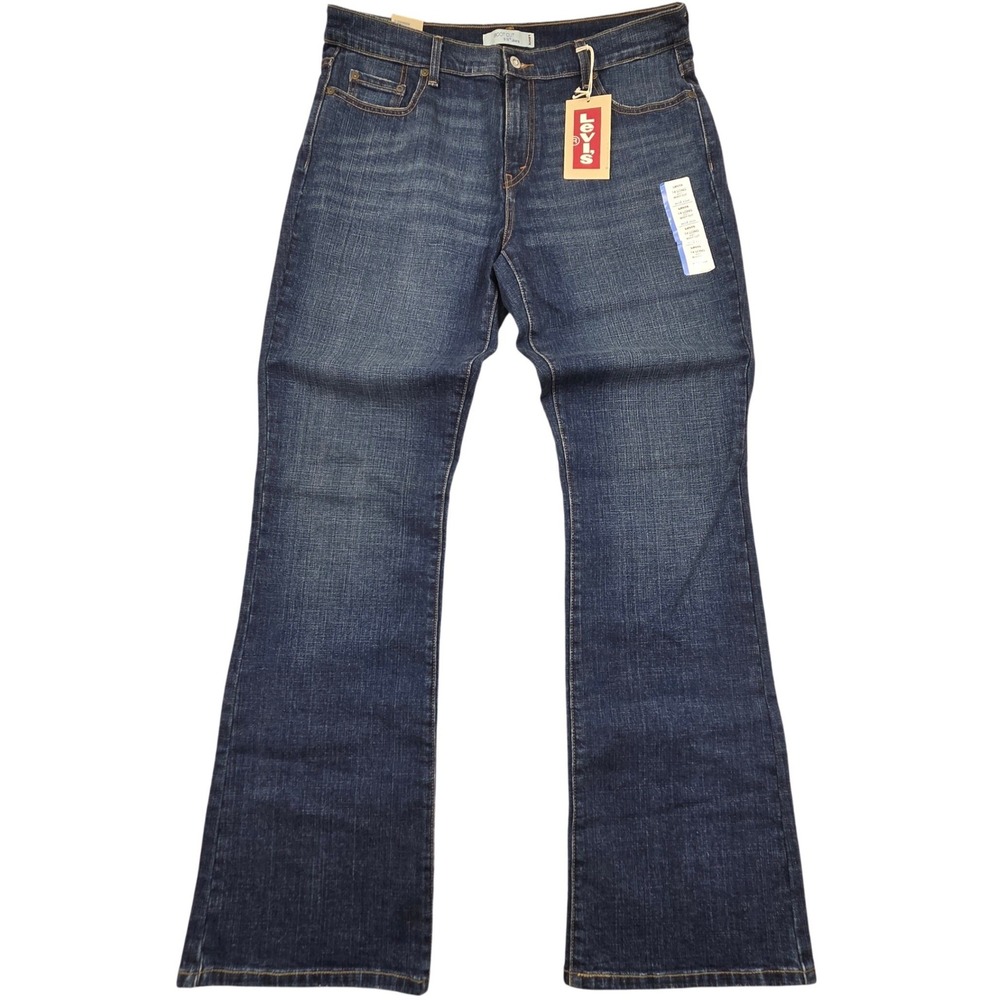 NWT Levis 515 Bootcut Jeans Womens 14 Long Star Sapphire Blue Mid Rise Stretch